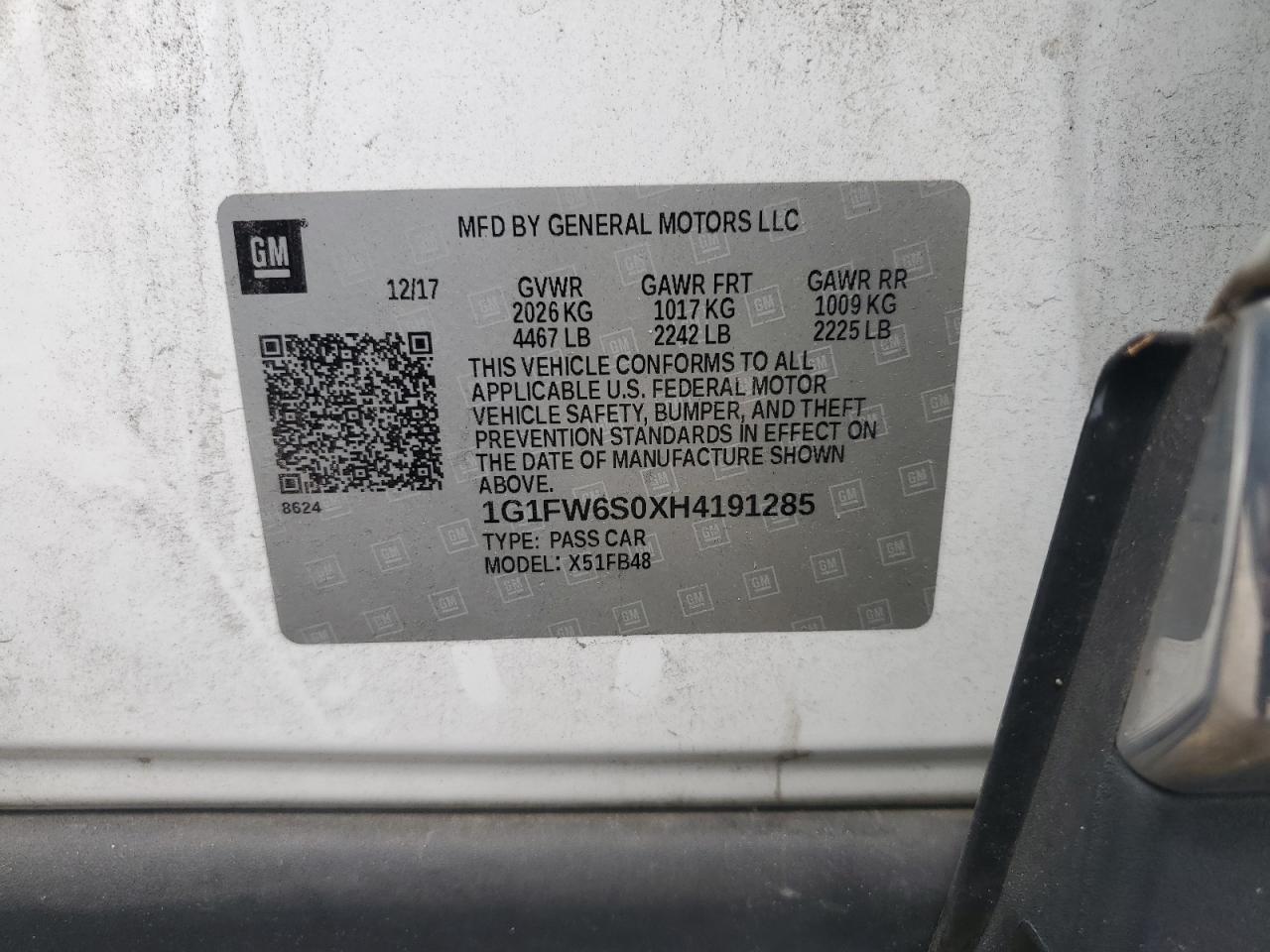 2017 Chevrolet Bolt Ev Lt VIN: 1G1FW6S0XH4191285 Lot: 67262035