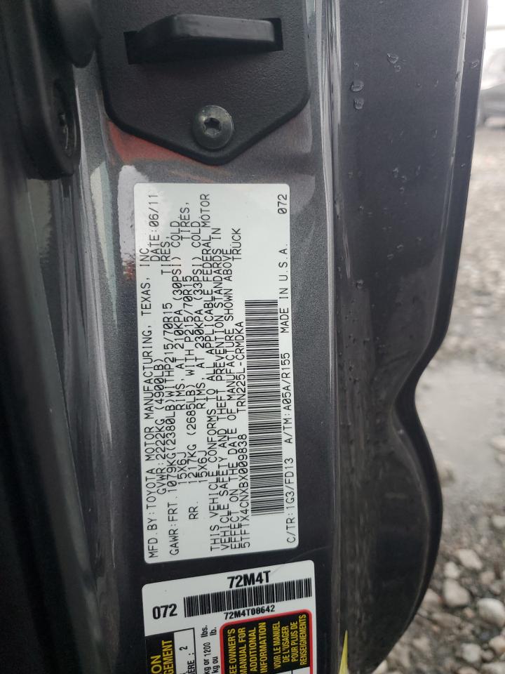 2011 Toyota Tacoma Access Cab VIN: 5TFTX4CNXBX009838 Lot: 65046445