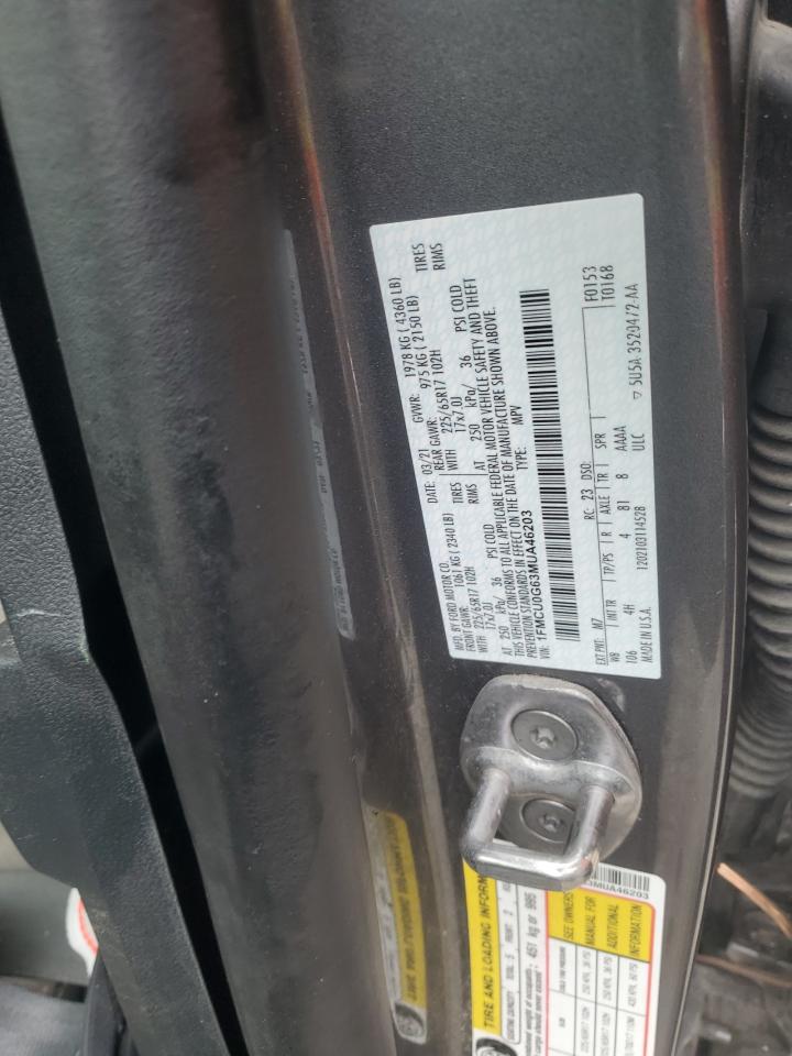 2021 Ford Escape Se VIN: 1FMCU0G63MUA46203 Lot: 64877515