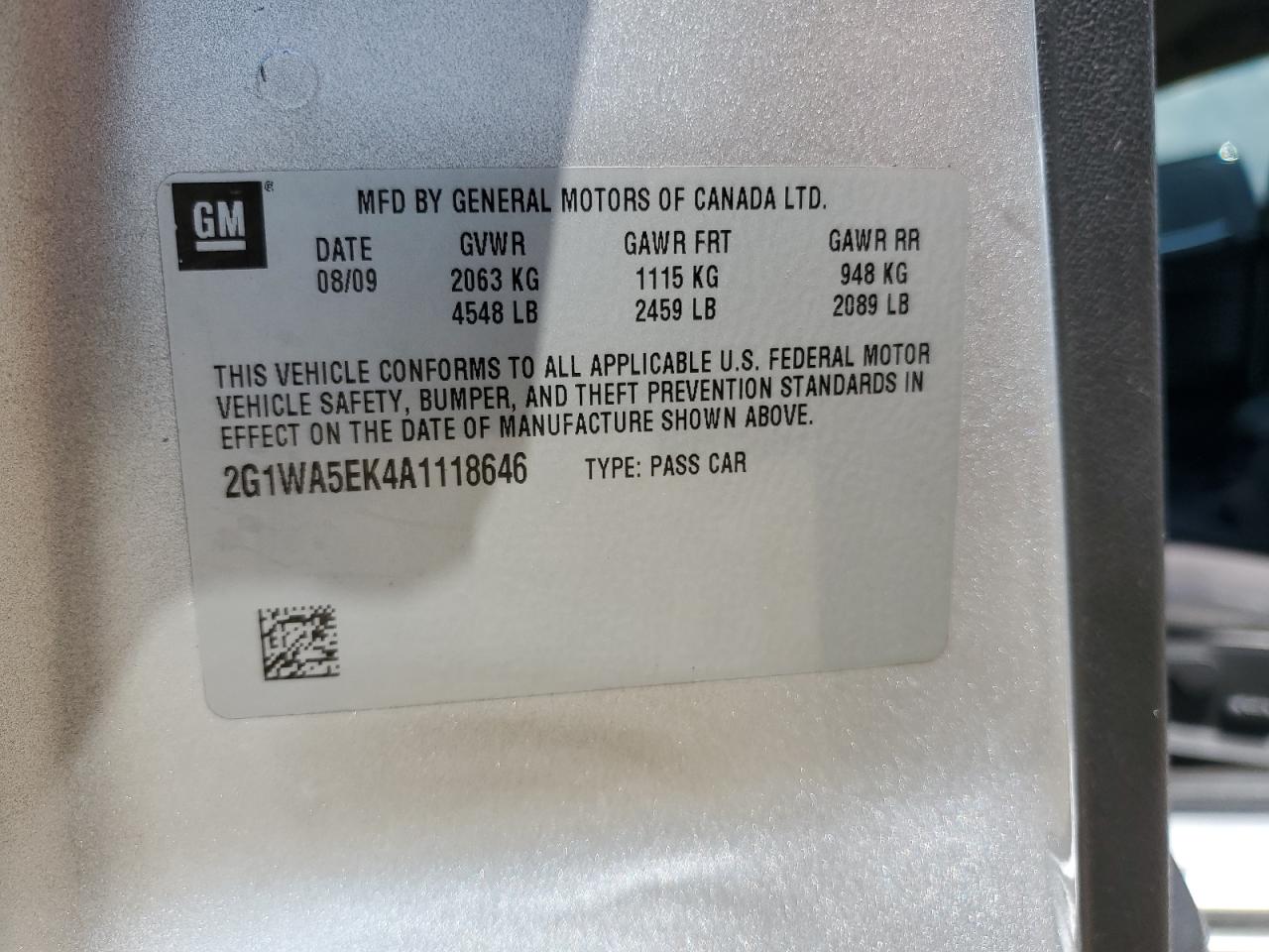 2010 Chevrolet Impala Ls VIN: 2G1WA5EK4A1118646 Lot: 66219565