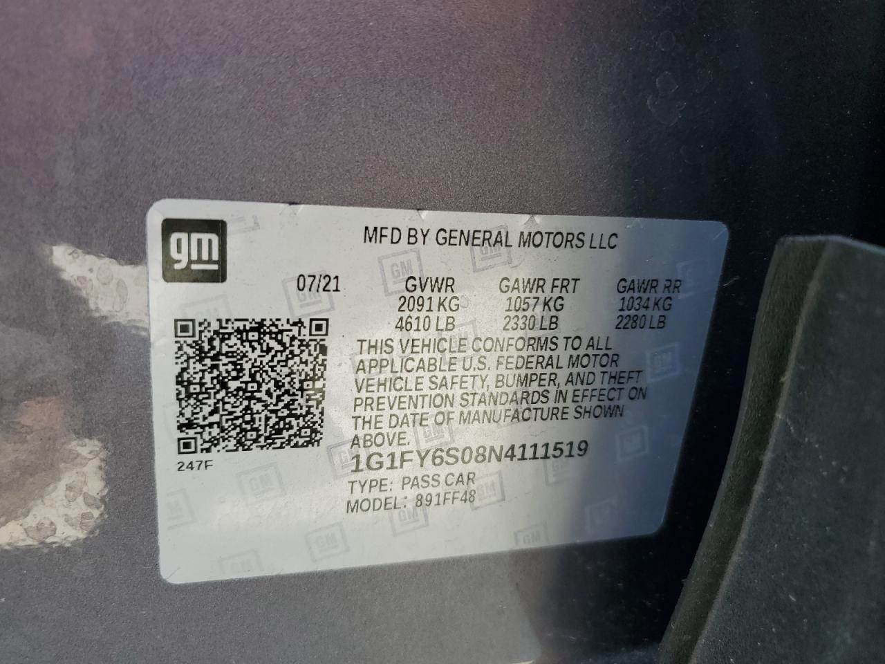 2022 Chevrolet Bolt Euv Lt VIN: 1G1FY6S08N4111519 Lot: 63497075