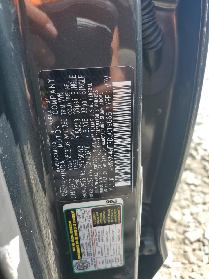 2013 Hyundai Santa Fe Gls VIN: KM8SN4HF7DU019665 Lot: 65146855
