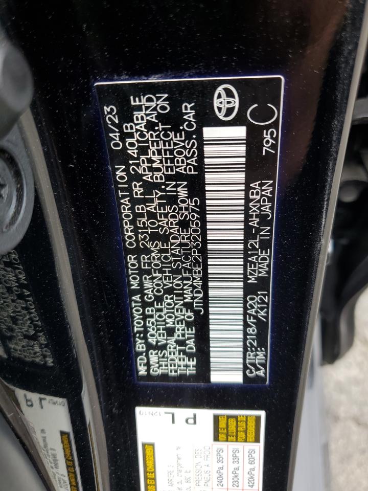 2023 Toyota Corolla Se VIN: JTND4MBE2P3205975 Lot: 65644185