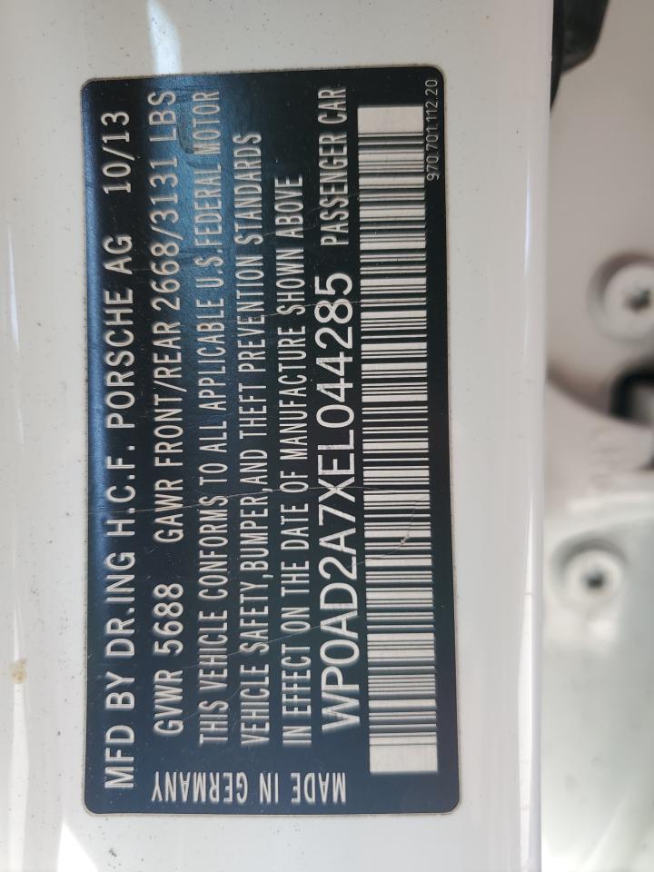 2014 Porsche Panamera S Hybrid VIN: WP0AD2A7XEL044285 Lot: 66707205