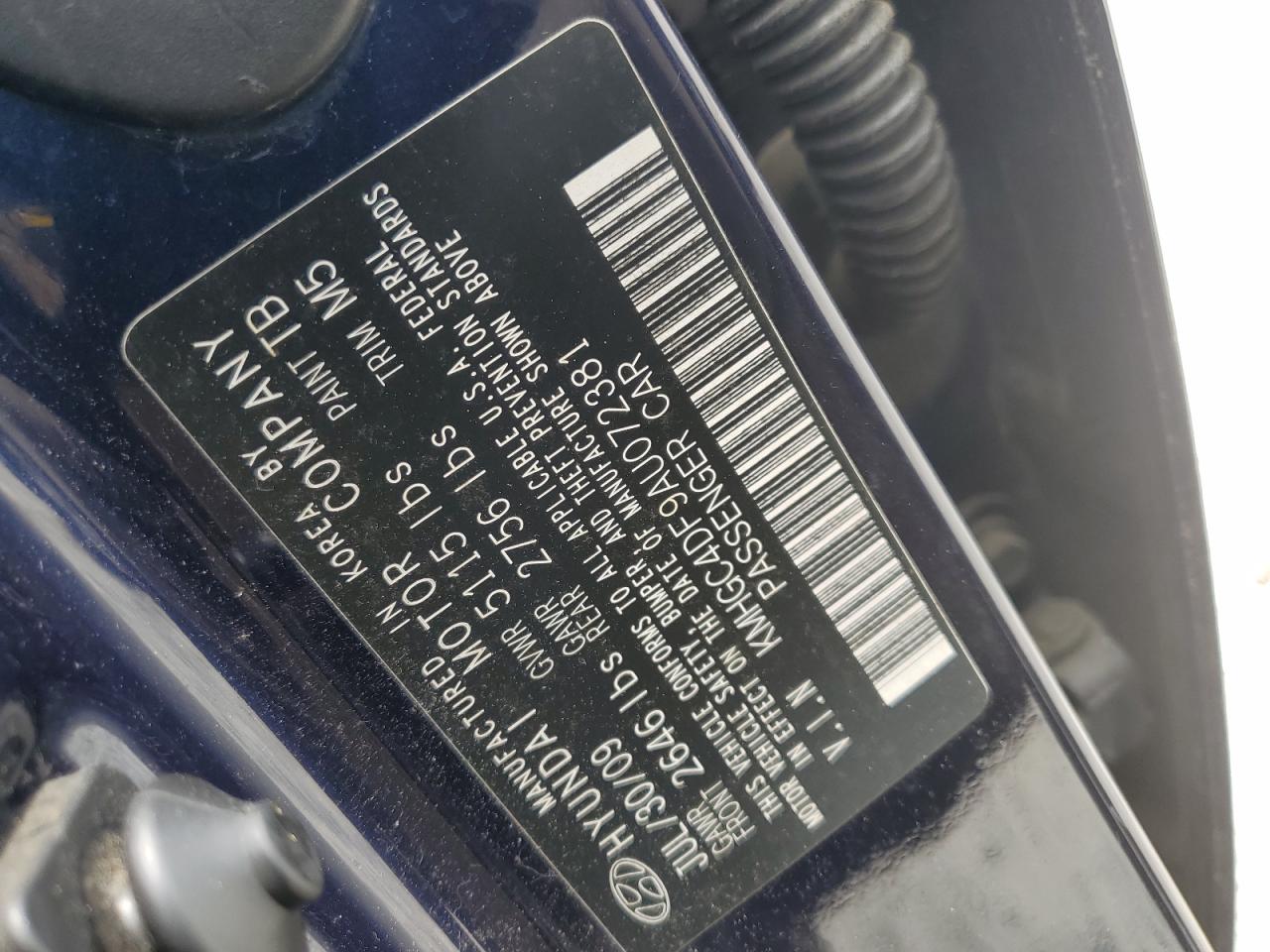 2010 Hyundai Genesis 4.6L VIN: KMHGC4DF9AU072381 Lot: 64429665