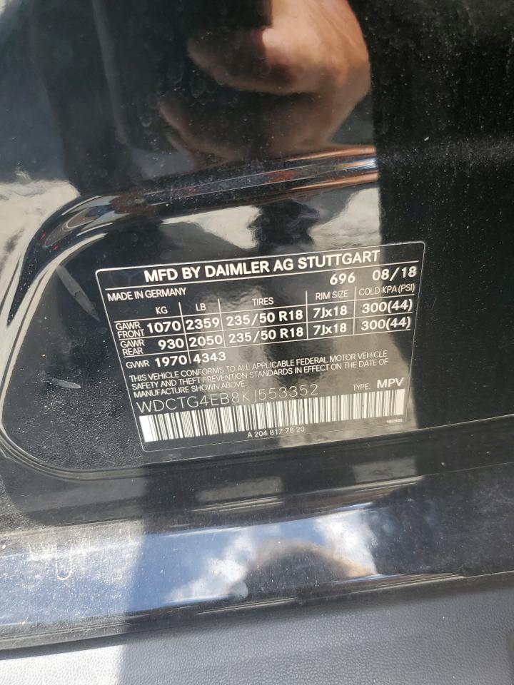 wdctg4eb8kj553352 WDCTG4EB8KJ553352 2019 Mercedes-Benz Gla 250