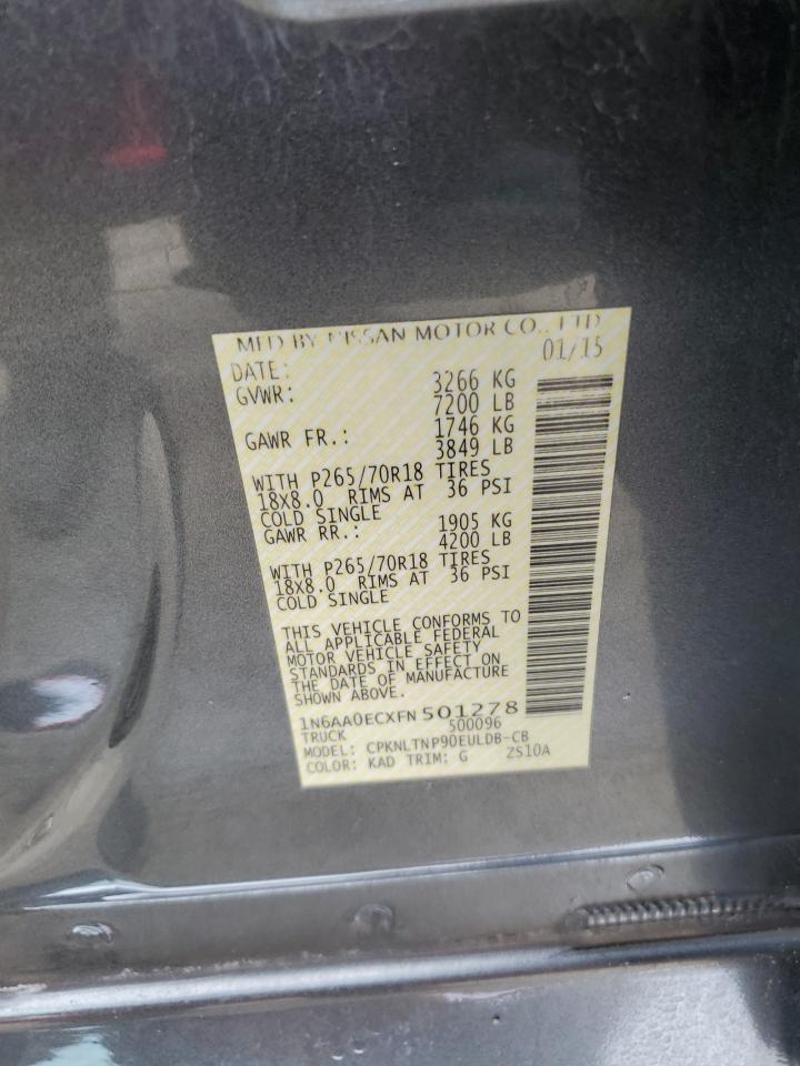2015 Nissan Titan S VIN: 1N6AA0ECXFN501278 Lot: 64428195