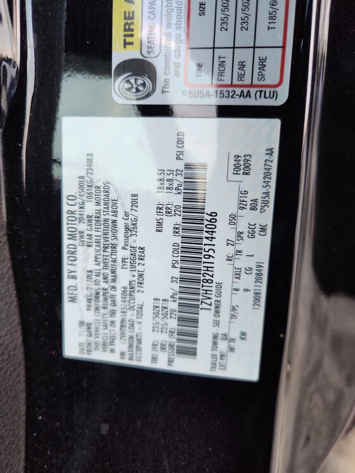 2009 Ford Mustang Gt VIN: 1ZVHT82H195144066 Lot: 64445895
