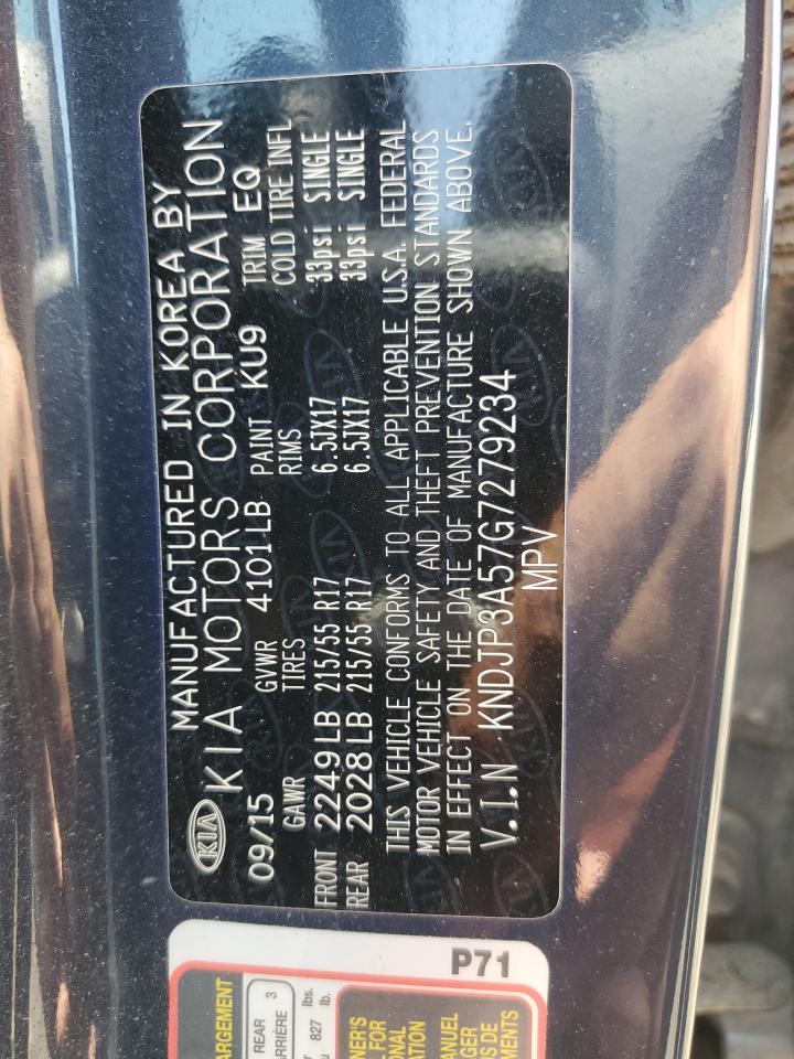 2016 Kia Soul + VIN: KNDJP3A57G7279234 Lot: 66854505