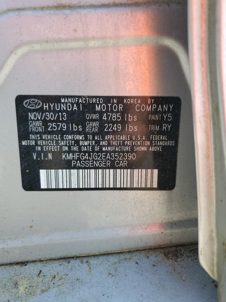 2014 Hyundai Azera VIN: KMHFG4JG2EA352390 Lot: 63272665