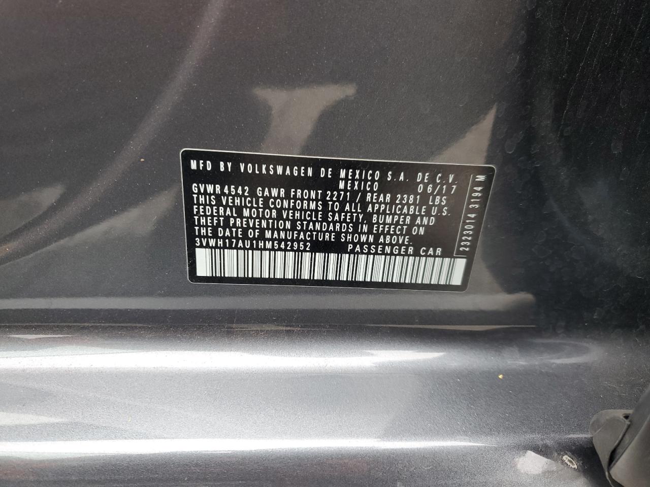 3vwh17au1hm542952 3VWH17AU1HM542952 2017 Volkswagen Golf Alltrack S