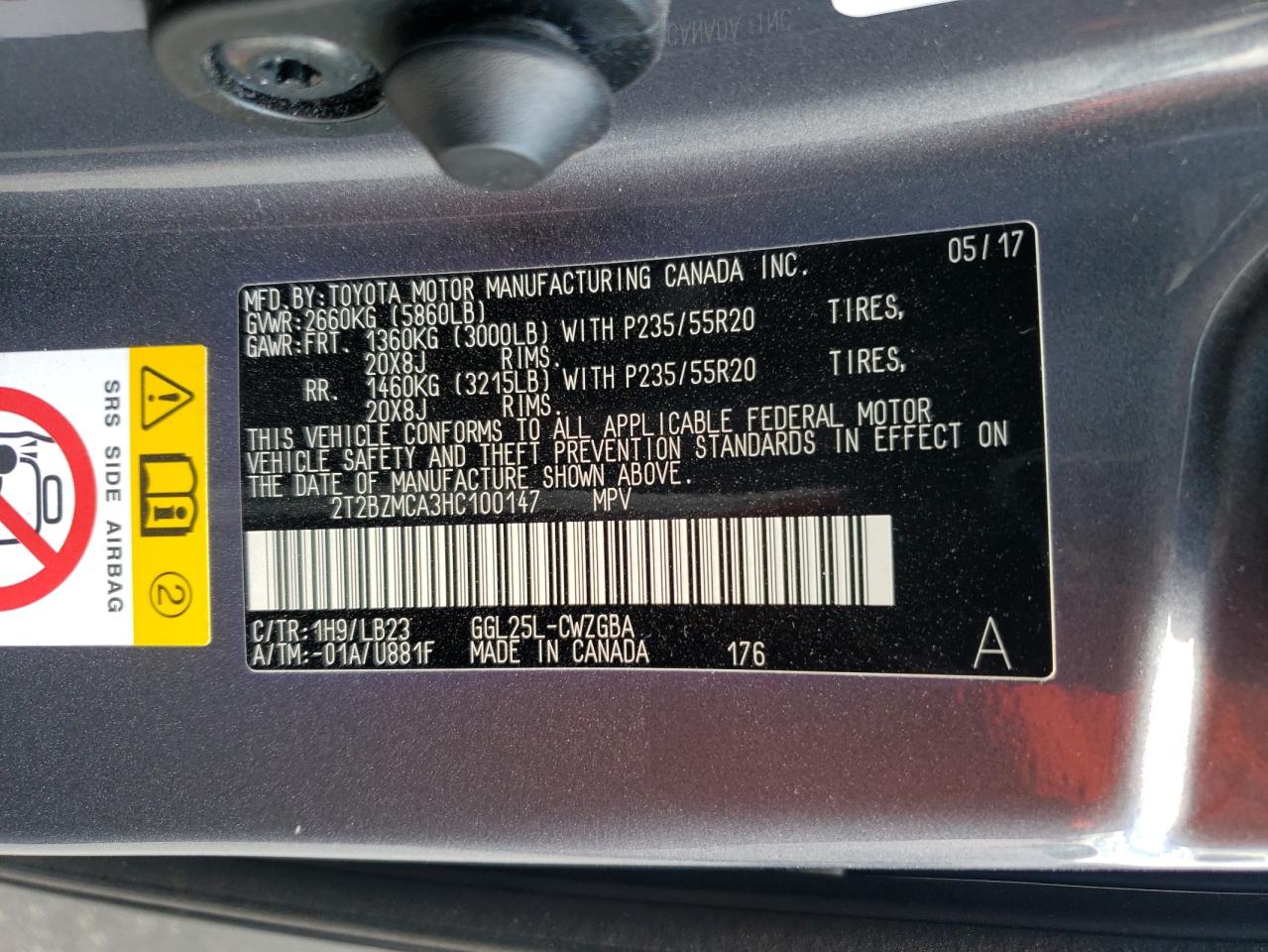 2017 Lexus Rx 350 Base VIN: 2T2BZMCA3HC100147 Lot: 62577415