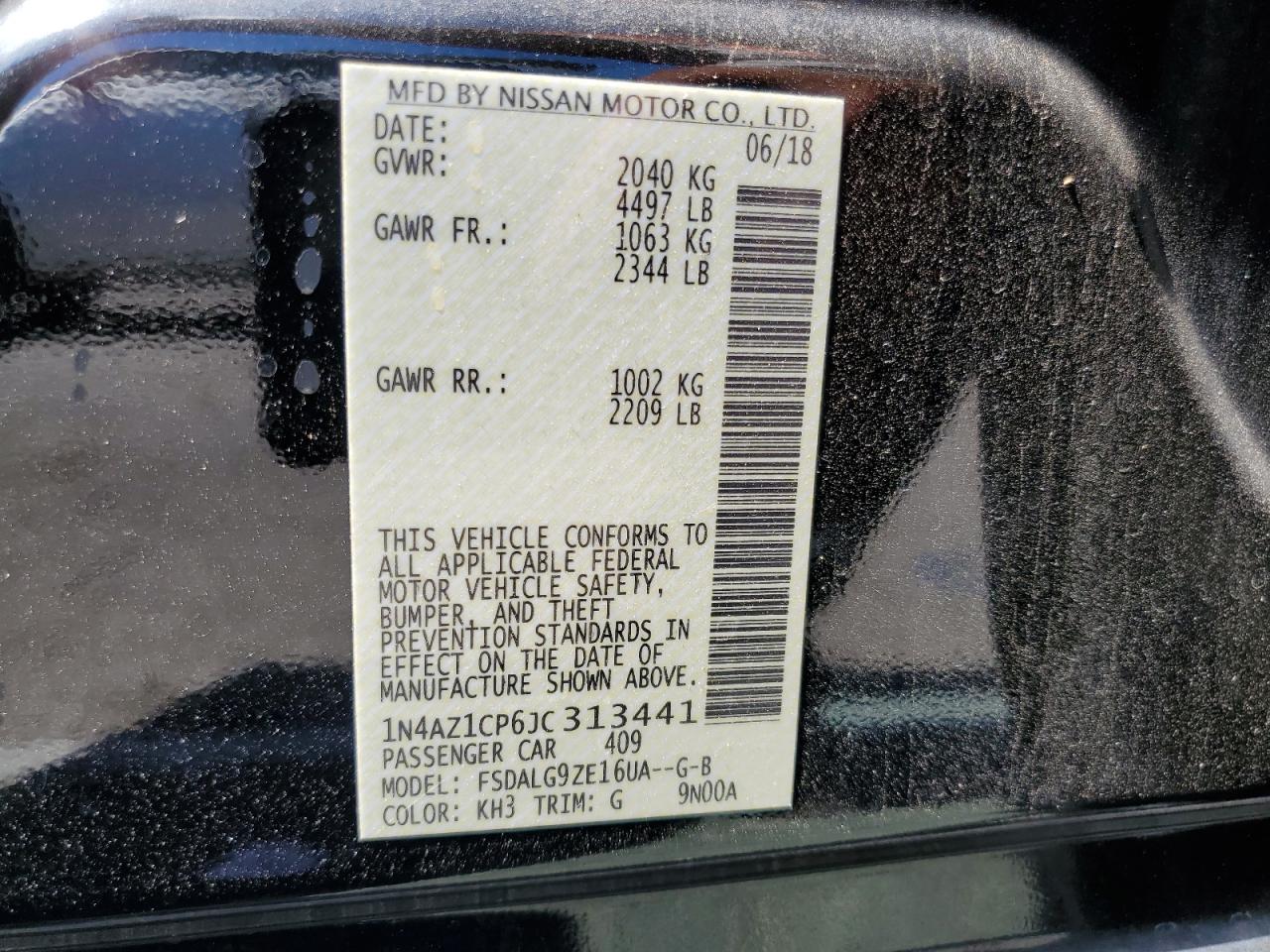 2018 Nissan Leaf S VIN: 1N4AZ1CP6JC313441 Lot: 62599075