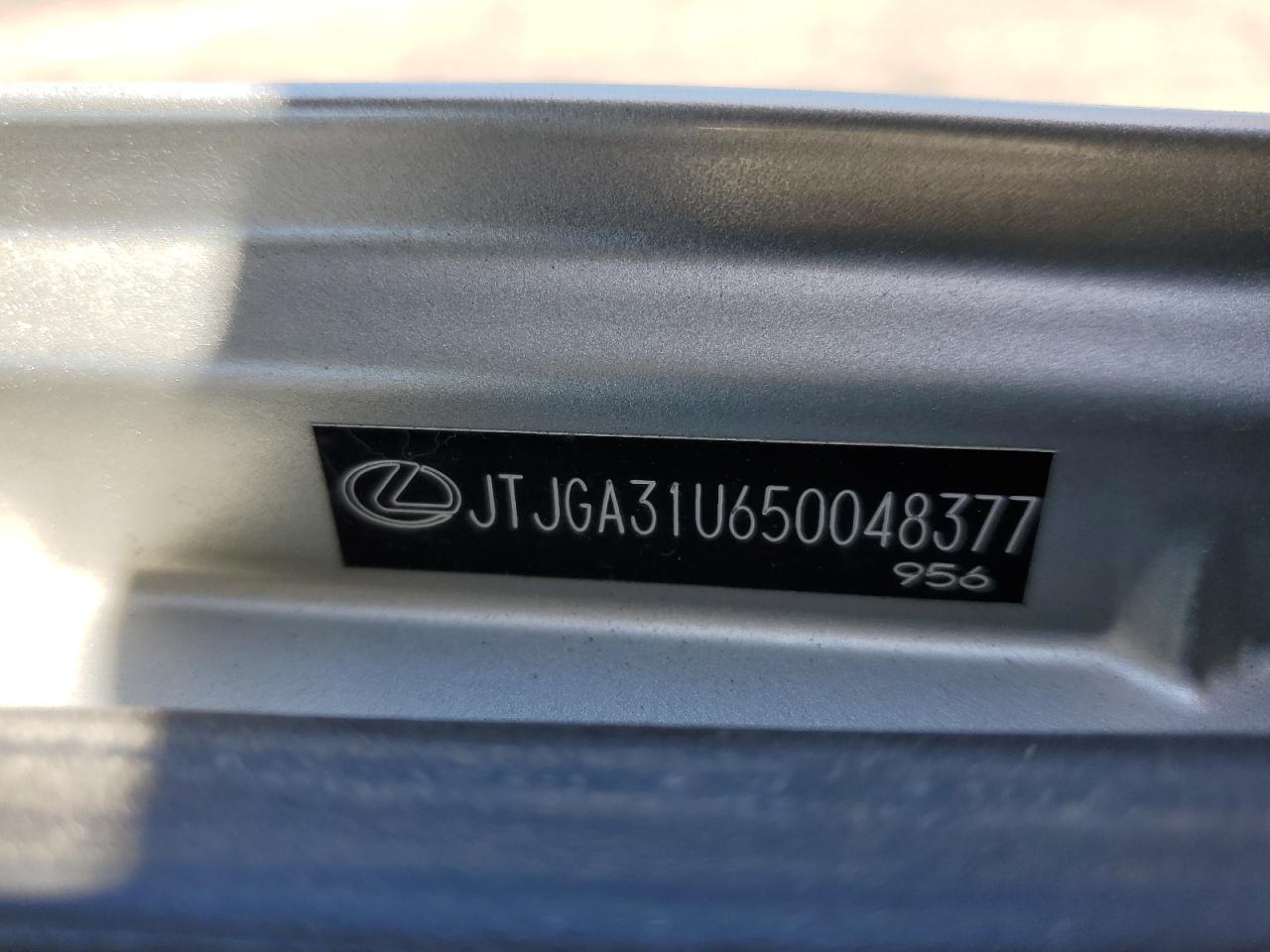 2005 Lexus Rx 330 VIN: JTJGA31U650048377 Lot: 63263875