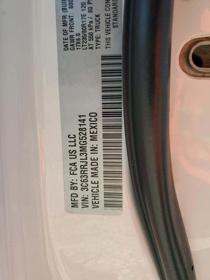 2021 Ram 3500 Laramie VIN: 3C63RRJL3MG528141 Lot: 64251875
