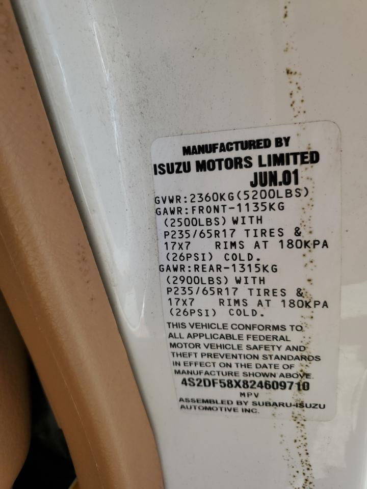 4s2df58x824609710 4S2DF58X824609710 2002 Isuzu Axiom Xs