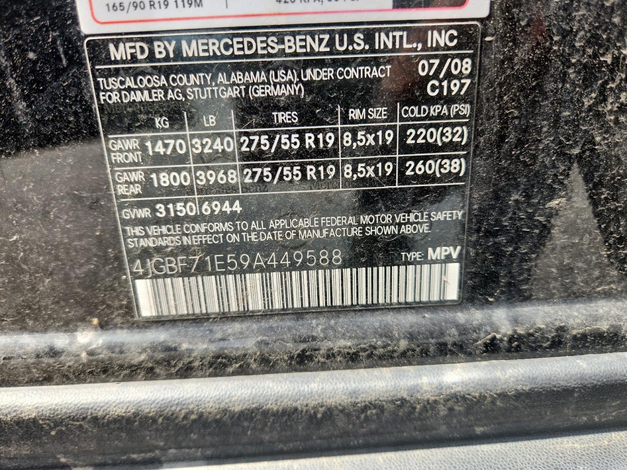 2009 Mercedes-Benz Gl 450 4Matic VIN: 4JGBF71E59A449588 Lot: 63317415