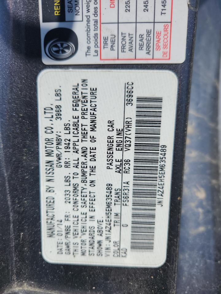 2014 Nissan 370Z Base VIN: JN1AZ4EH5EM635489 Lot: 64732945