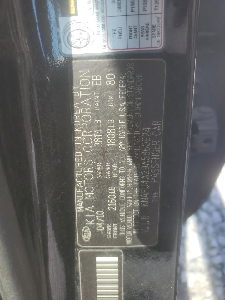 2010 Kia Forte Ex VIN: KNAFU4A29A5860924 Lot: 63823695