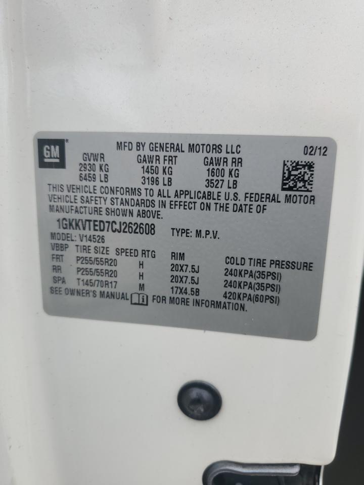 1gkkvted7cj262608 1GKKVTED7CJ262608 2012 GMC Acadia Denali