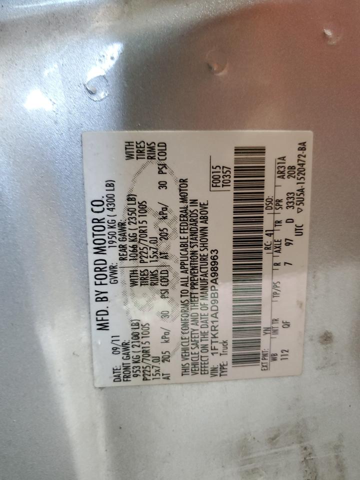 2011 Ford Ranger VIN: 1FTKR1AD9BPA98963 Lot: 64626445
