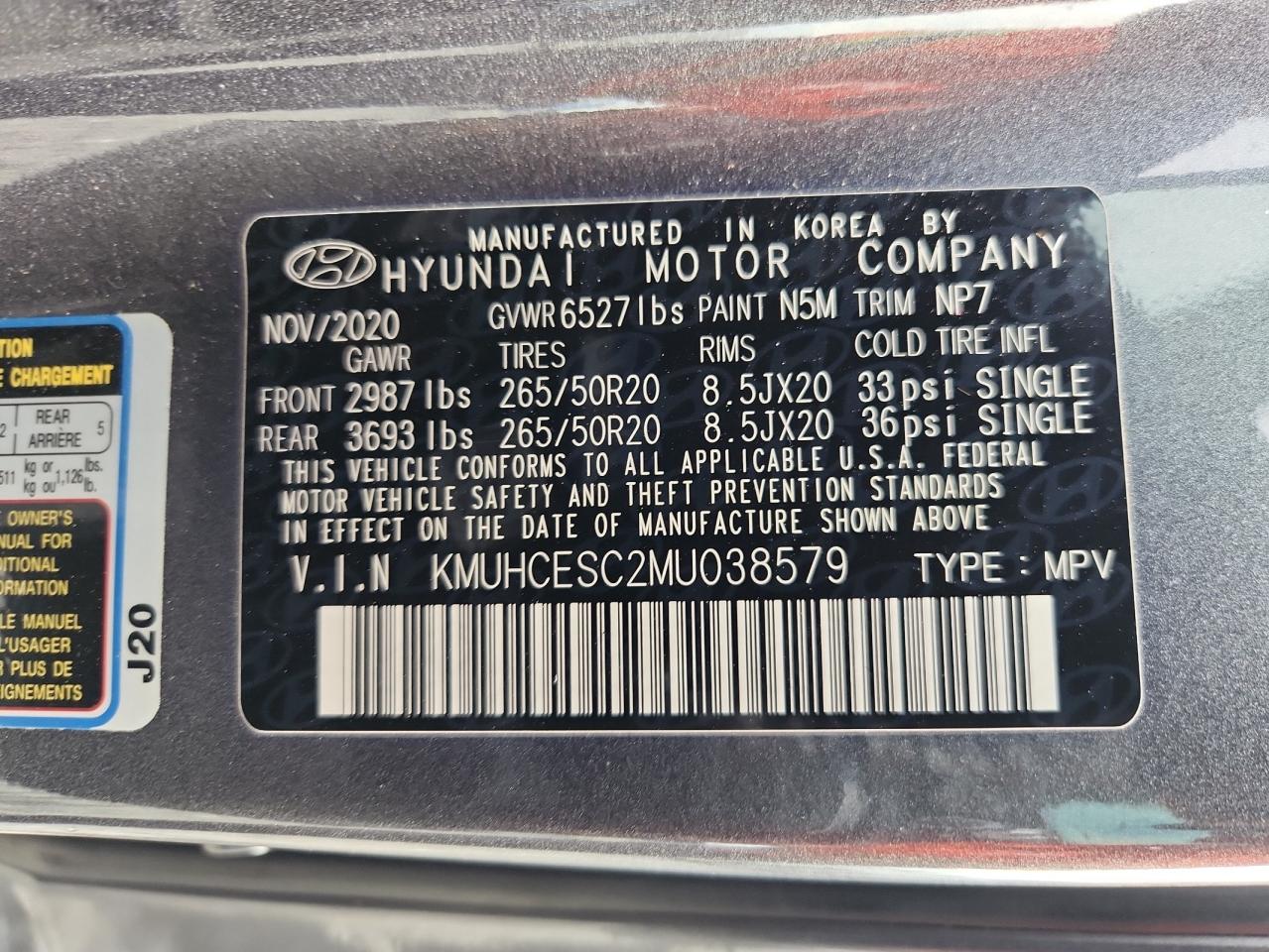 2021 Genesis Gv80 Base VIN: KMUHCESC2MU038579 Lot: 63847465