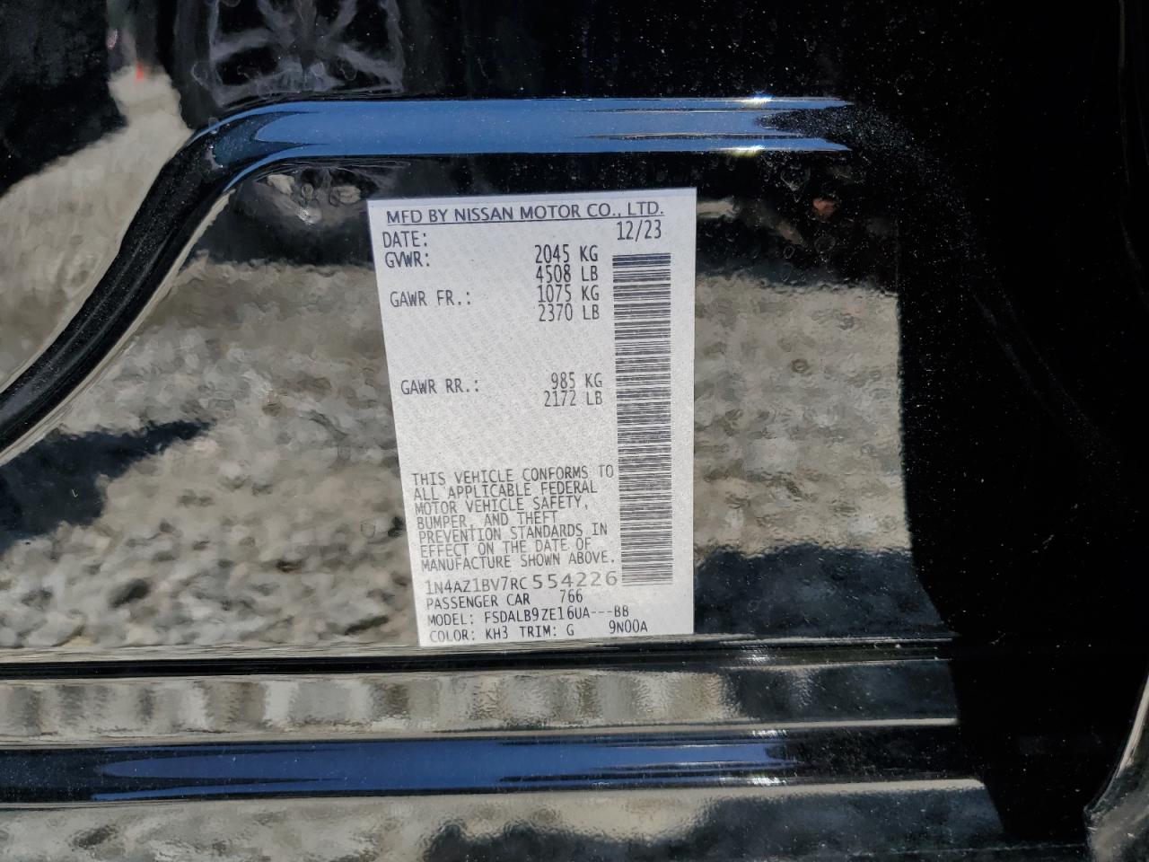 2024 Nissan Leaf S VIN: 1N4AZ1BV7RC554226 Lot: 64735955