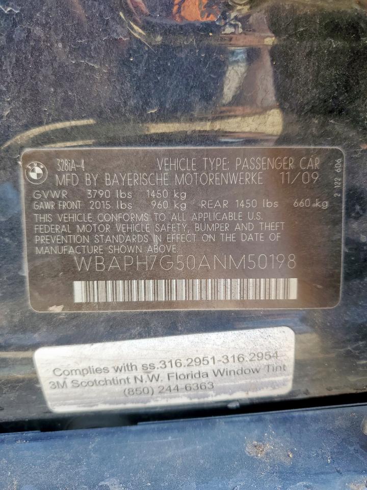 2010 BMW 328 I VIN: WBAPH7G50ANM50198 Lot: 64518955