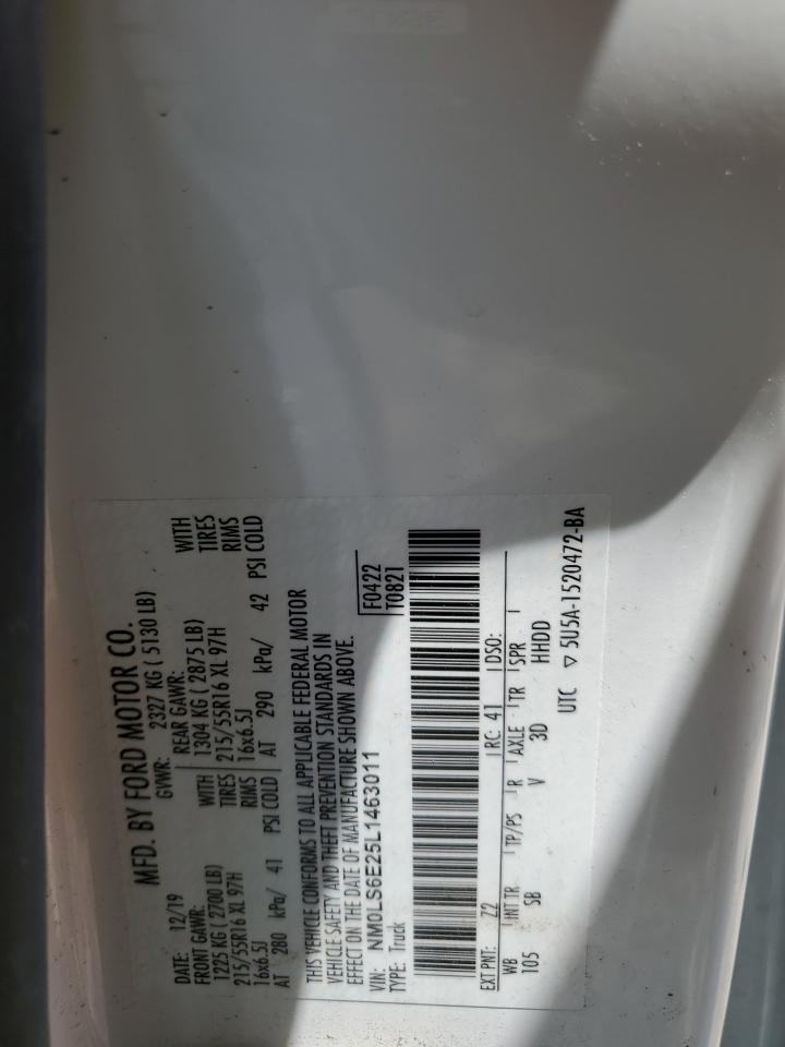2020 Ford Transit Connect Xl VIN: NM0LS6E25L1463011 Lot: 64474185