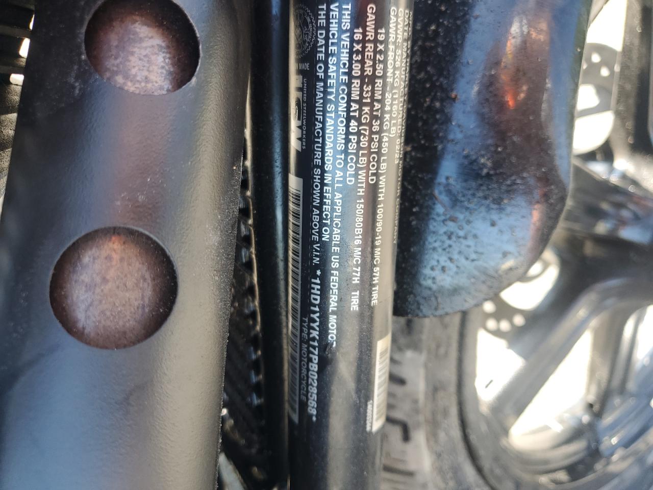 2023 Harley-Davidson Fxbbs VIN: 1HD1YYK17PB028568 Lot: 65319705