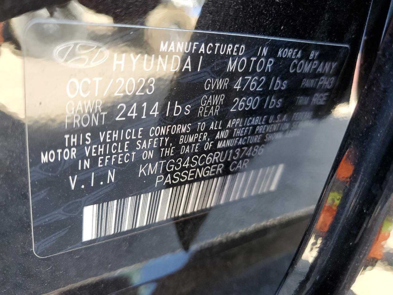 2024 Genesis G70 Base VIN: KMTG34SC6RU137486 Lot: 63710695