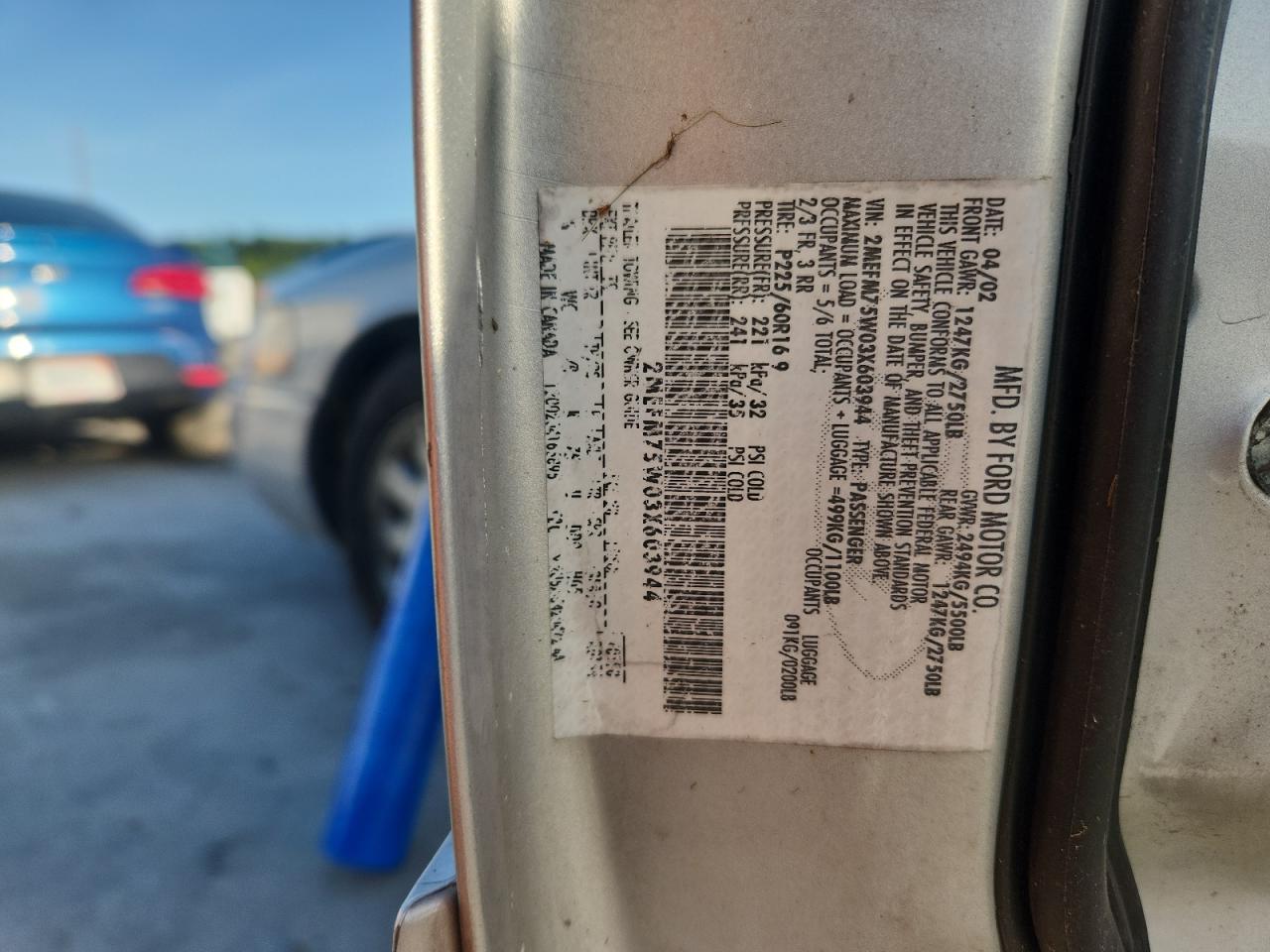 2003 Mercury Grand Marquis Ls VIN: 2MEFM75W03X603944 Lot: 65198695