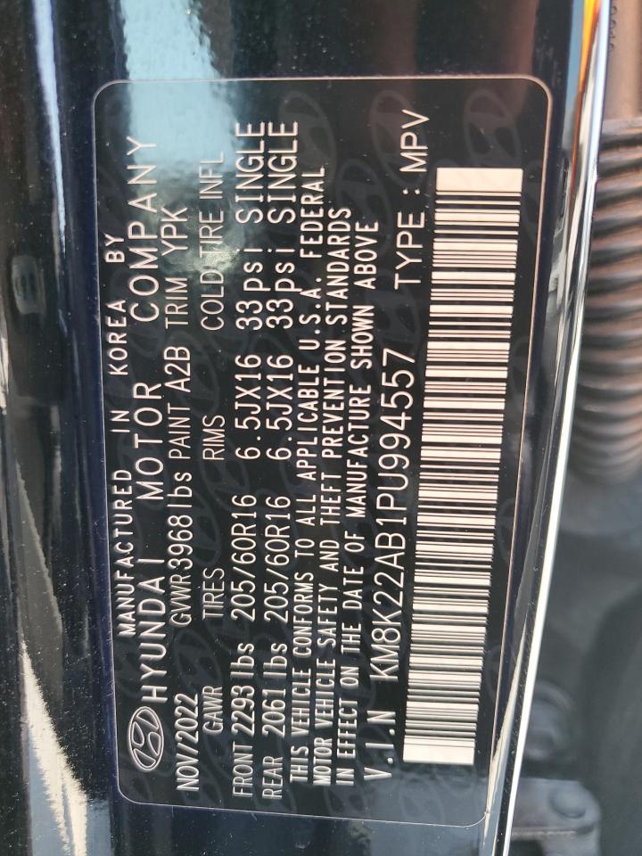 2023 Hyundai Kona Se VIN: KM8K22AB1PU994557 Lot: 65011695