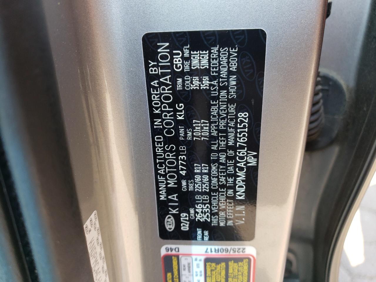 2020 Kia Sportage Lx VIN: KNDPMCAC6L7651528 Lot: 65329215