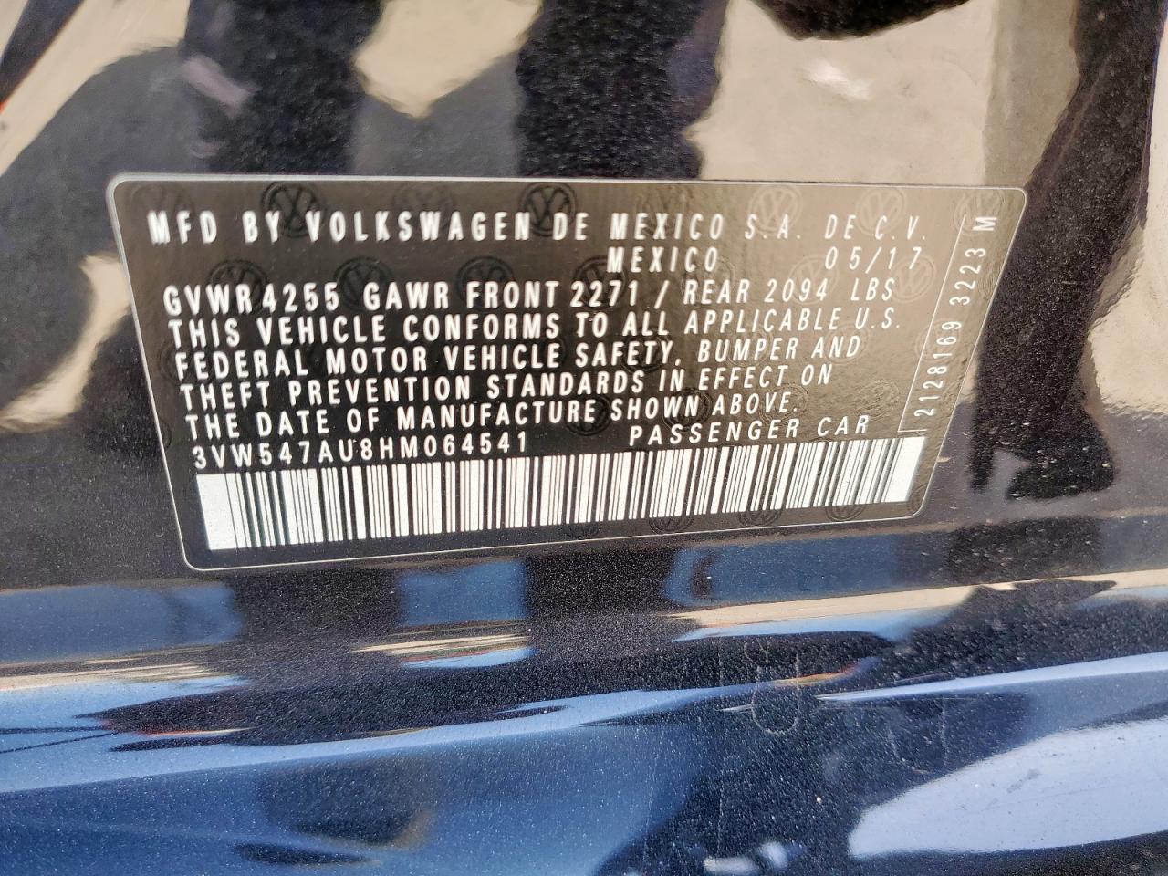 2017 Volkswagen Gti Sport VIN: 3VW547AU8HM064541 Lot: 66724745