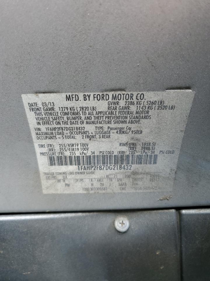 2013 Ford Taurus Limited VIN: 1FAHP2F87DG218432 Lot: 64478435