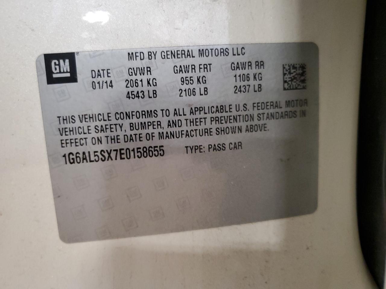 2014 Cadillac Ats Premium VIN: 1G6AL5SX7E0158655 Lot: 63967765