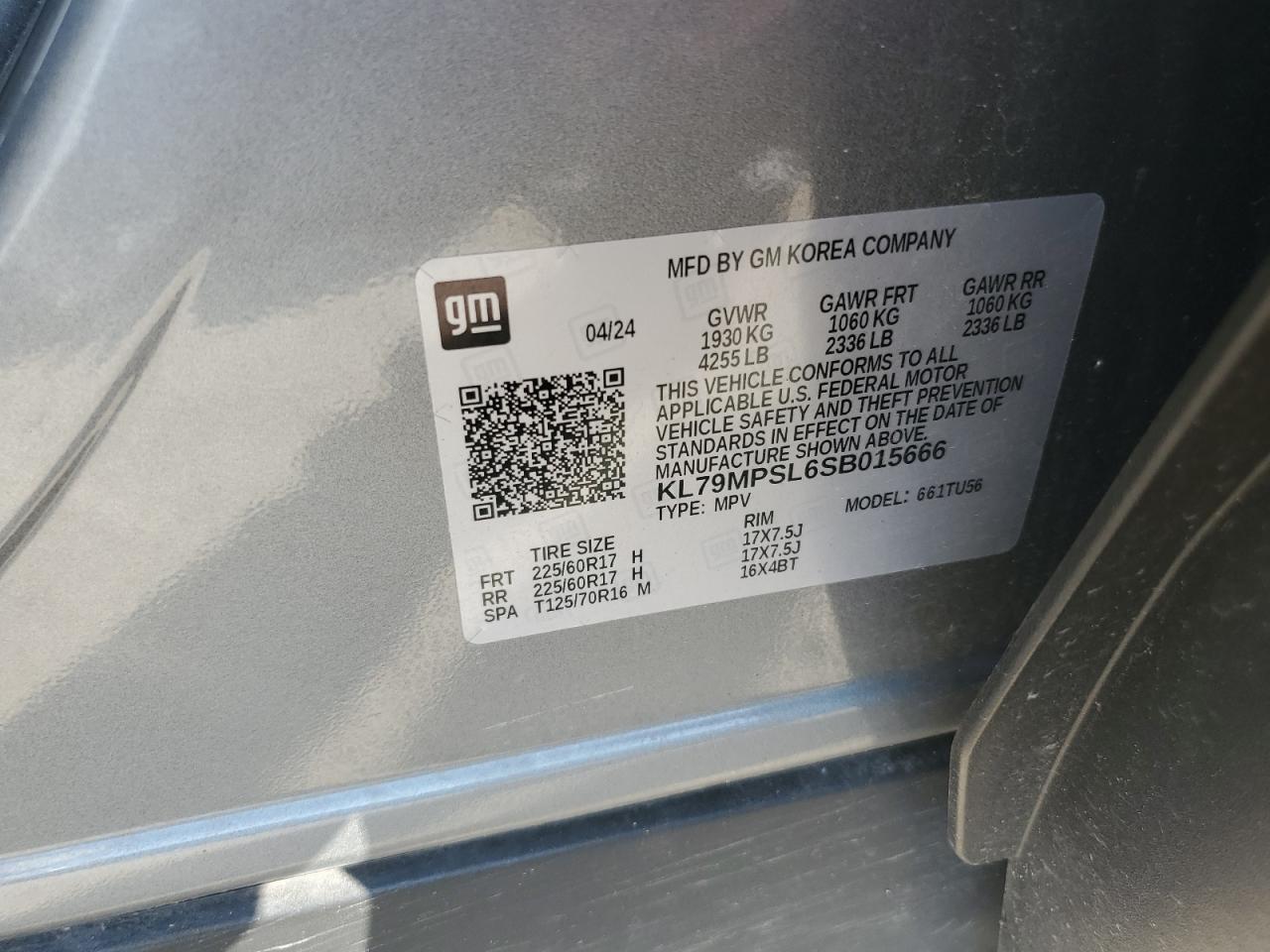 2025 Chevrolet Trailblazer Lt VIN: KL79MPSL6SB015666 Lot: 59788275
