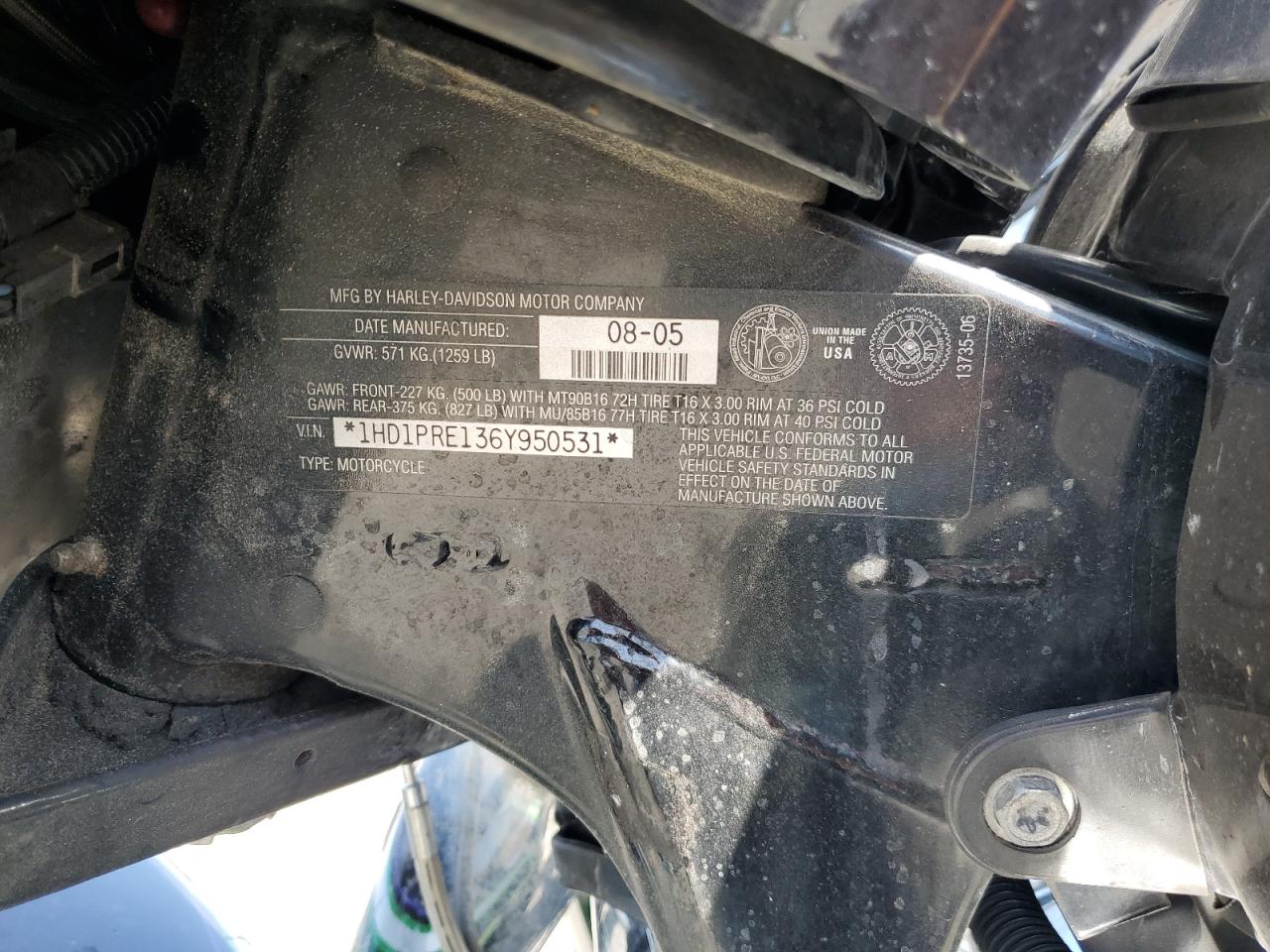 2006 Harley-Davidson Flhtcuse VIN: 1HD1PRE136Y950531 Lot: 65951985