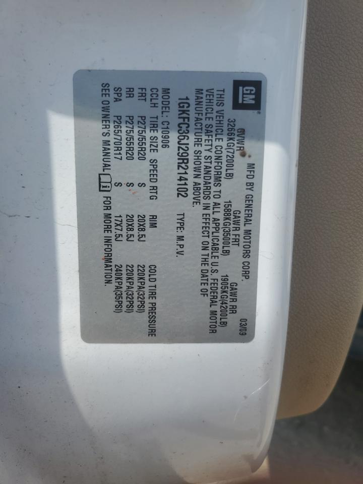 1gkfc36j29r214102 1GKFC36J29R214102 2009 GMC Yukon Xl C1500 Slt