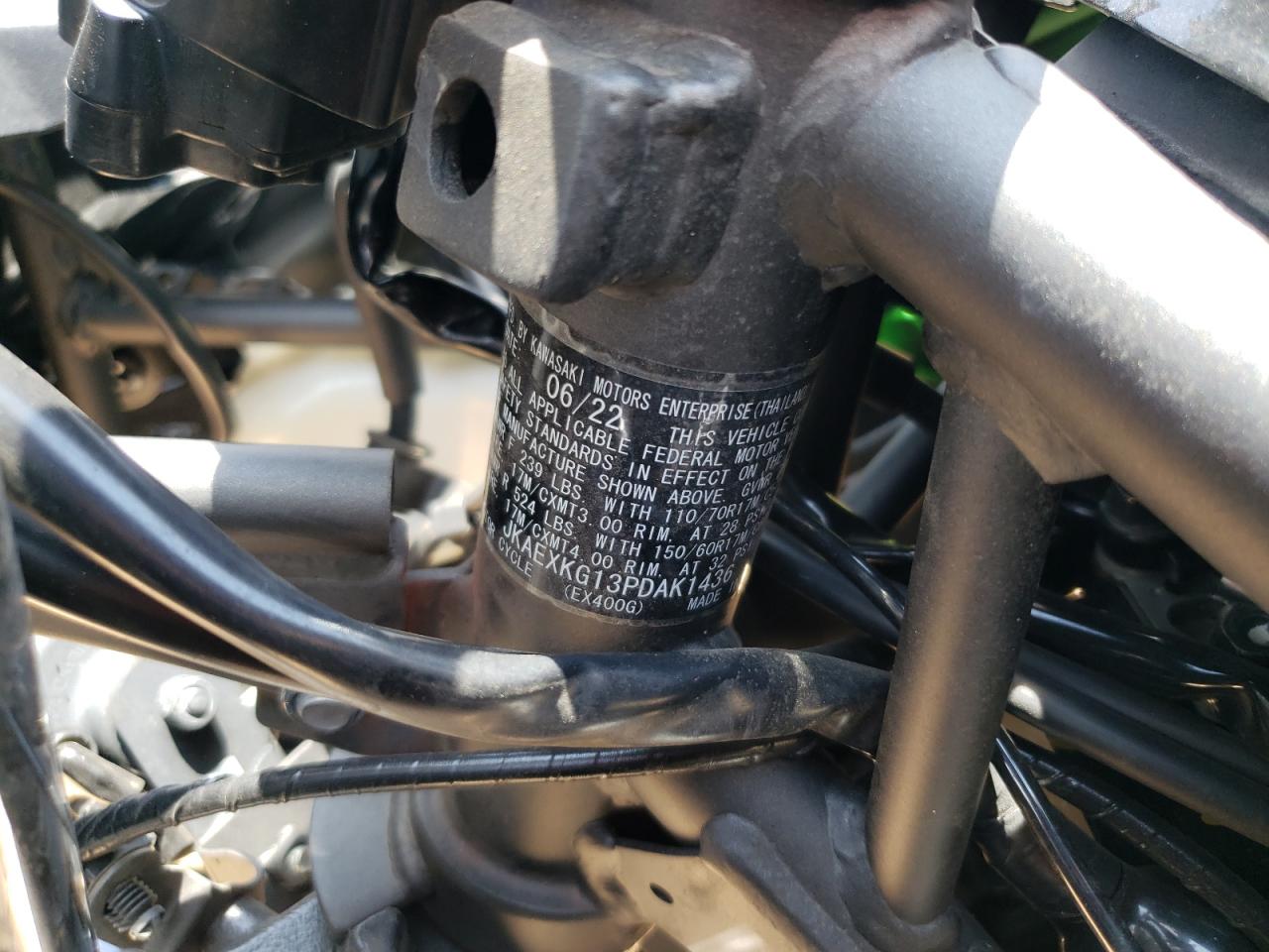 2023 Kawasaki Ex400 VIN: JKAEXKG13PDAK1436 Lot: 66069935