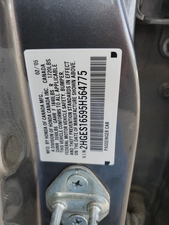 2005 Honda Civic Lx VIN: 2HGES16595H564775 Lot: 64748955