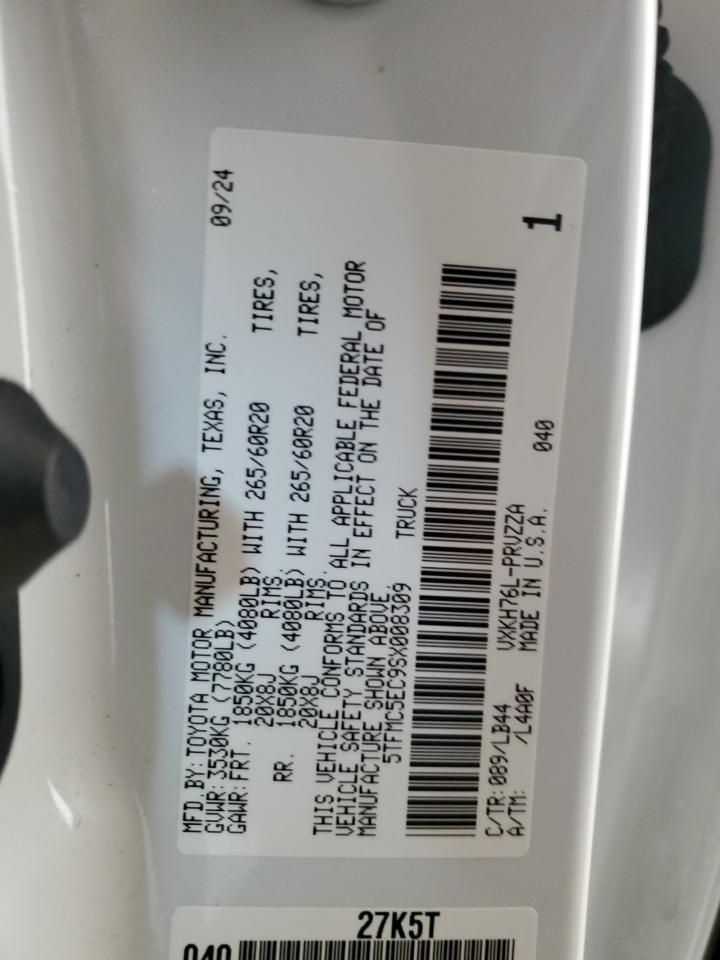2025 Toyota Tundra Crewmax Platinum VIN: 5TFMC5EC9SX008309 Lot: 64436885