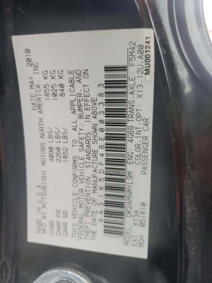 2011 Mitsubishi Eclipse Gs Sport VIN: 4A31K5DF4BE003383 Lot: 62991915
