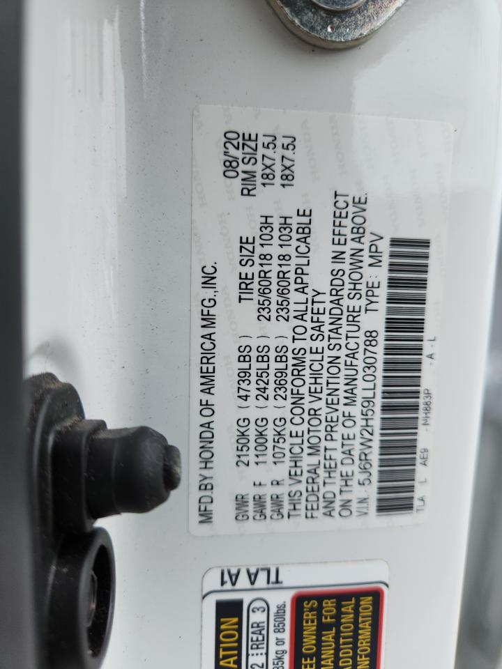 2020 Honda Cr-V Ex VIN: 5J6RW2H59LL030788 Lot: 64056725