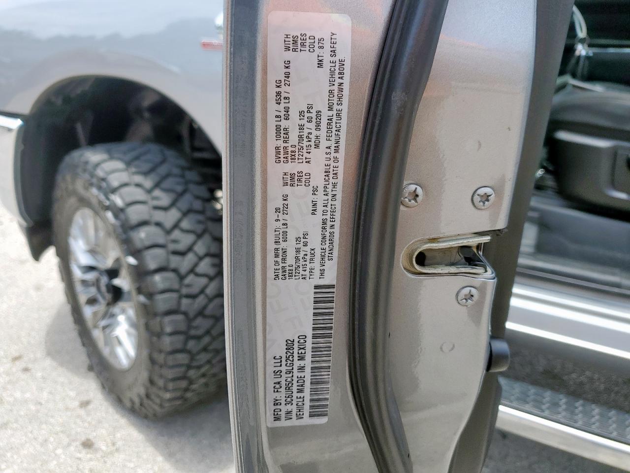 2020 Ram 2500 Tradesman VIN: 3C6UR5CL9LG252802 Lot: 65442235