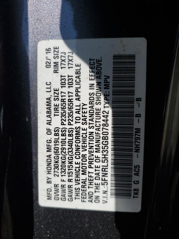 2016 Honda Odyssey Se VIN: 5FNRL5H35GB078442 Lot: 64465725