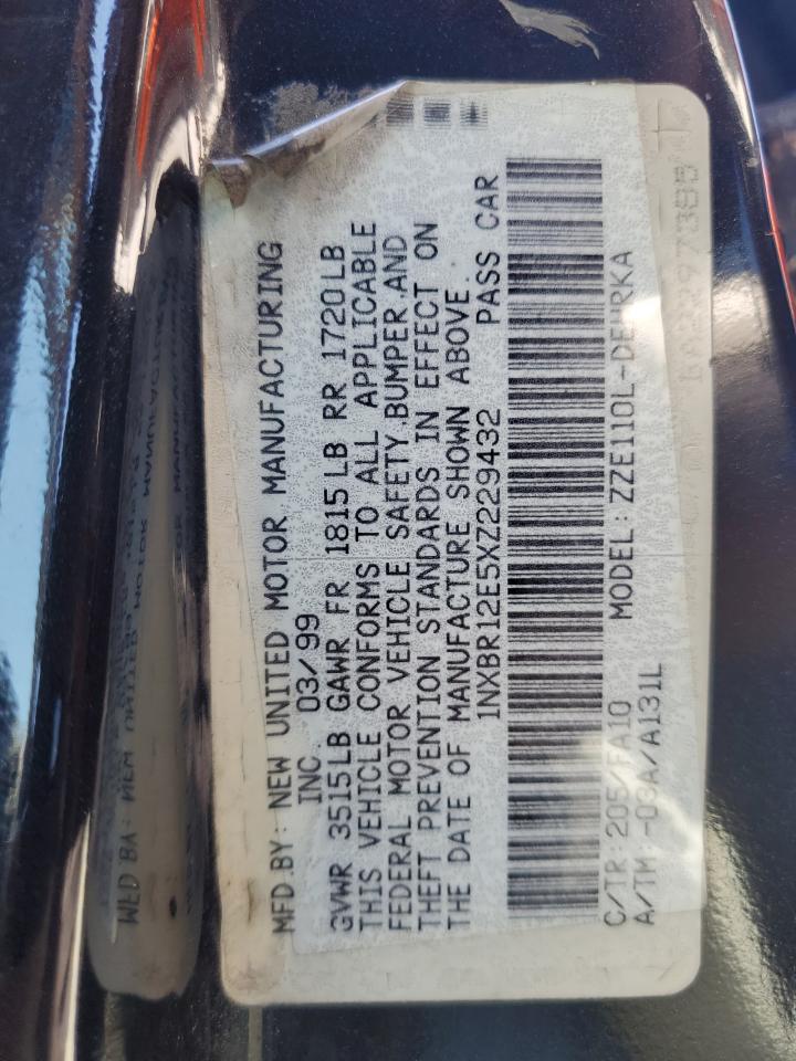 1999 Toyota Corolla Ve VIN: 1NXBR12E5XZ229432 Lot: 63459845