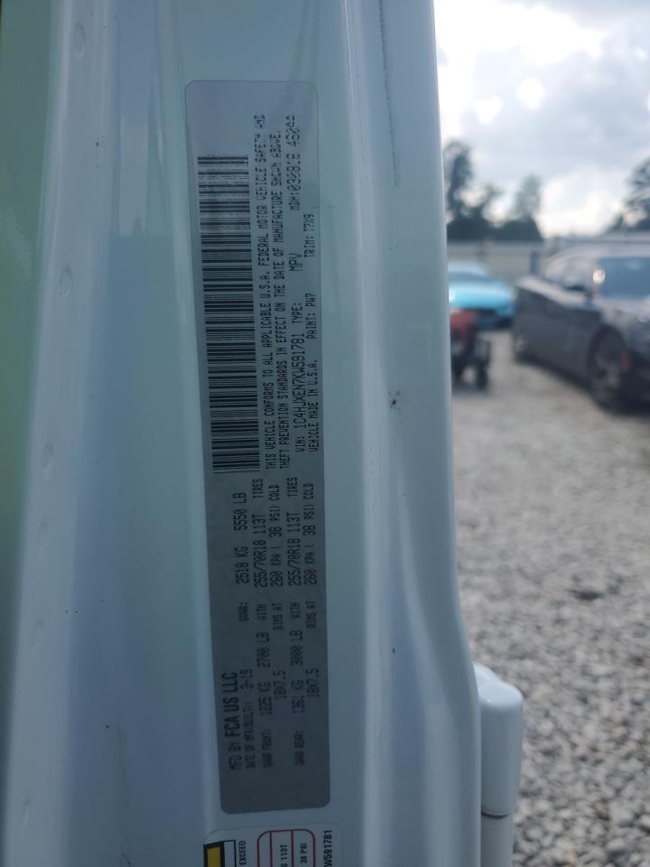 2019 Jeep Wrangler Unlimited Sahara VIN: 1C4HJXEN7KW591781 Lot: 63769795