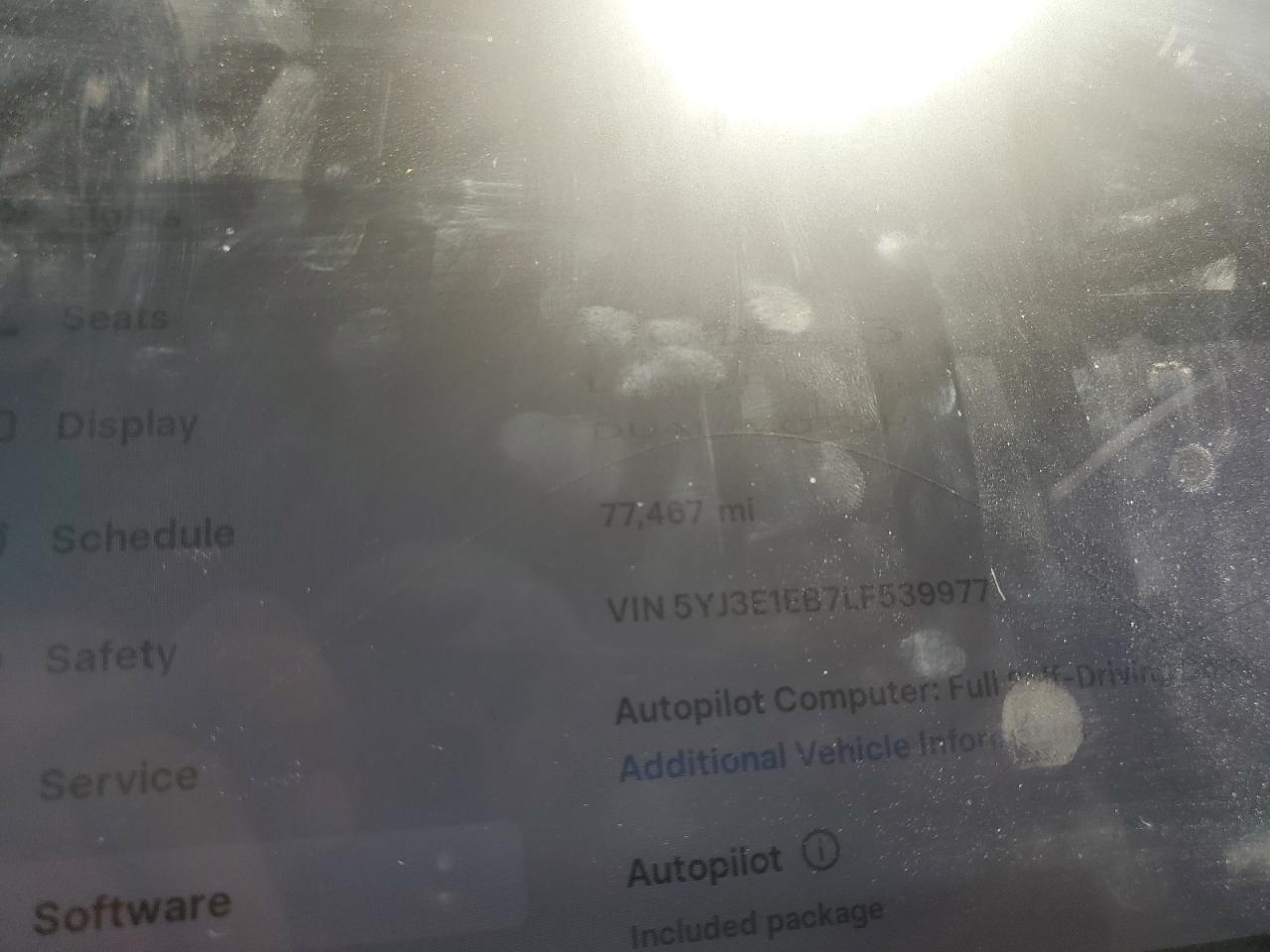 2020 Tesla Model 3 VIN: 5YJ3E1EB7LF539977 Lot: 64128885